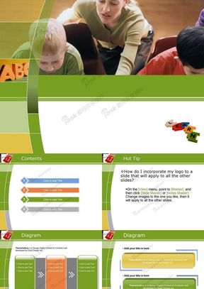 绿色背景儿童教育—儿童ppt模板
