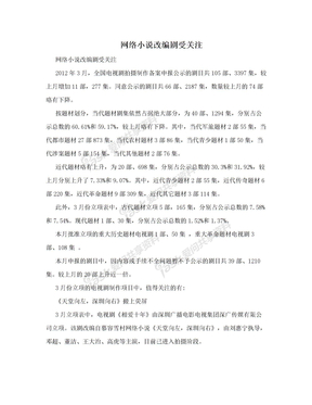 网络小说改编剧受关注