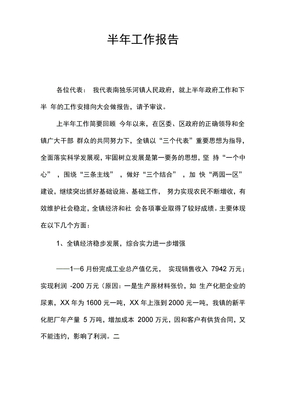 半年工作报告