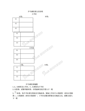 乒乓球比赛分组表