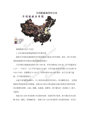 中国植被地带性分布