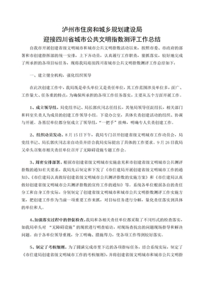四川省城市公共文明指数测评工作总结