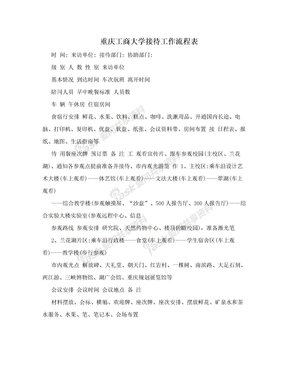 重庆工商大学接待工作流程表