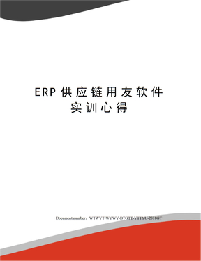 ERP供应链用友软件实训心得