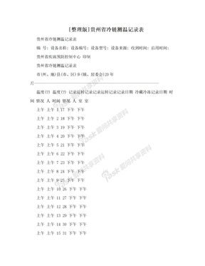 [整理版]贵州省冷链测温记录表