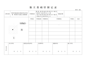 门楼独立基础钎探记录