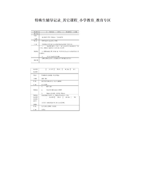 特殊生辅导记录_其它课程_小学教育_教育专区