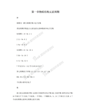 人教版高中化学必修2知识点总结