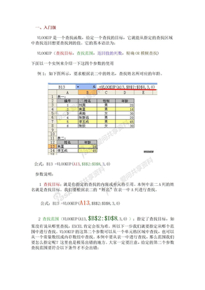 vlookup入门篇