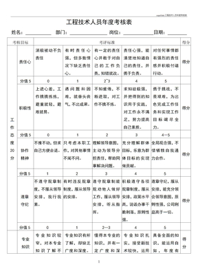 oagefAAA工程技术人员年度考核表