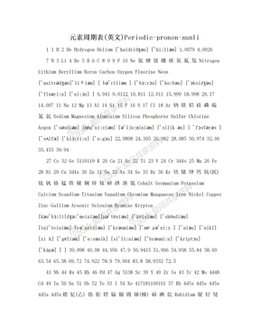 元素周期表(英文)Periodic-pronon-sunli