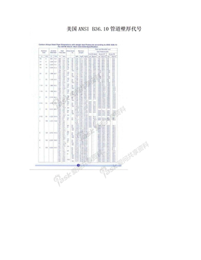 美国ANSI B36.10管道壁厚代号