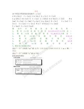 26个英文字母及发音音标如下