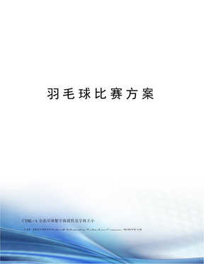 羽毛球比赛方案