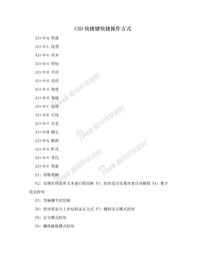 CAD快捷键快捷操作方式