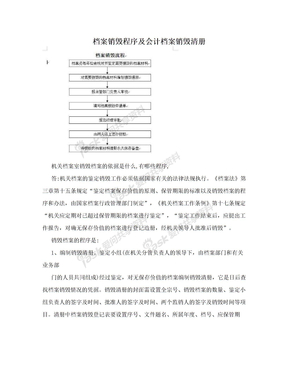 档案销毁程序及会计档案销毁清册