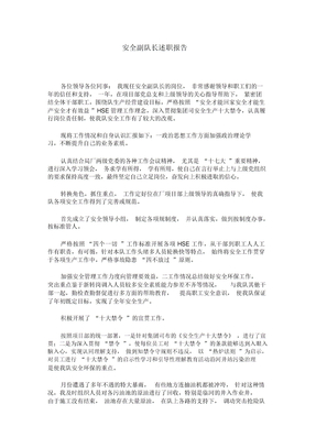 安全副队长述职报告