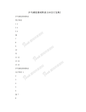 乒乓球比赛对阵表218(2)[宝典]