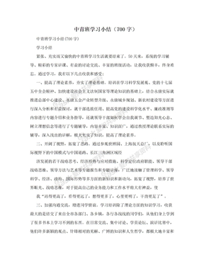 中青班学习小结（700字）