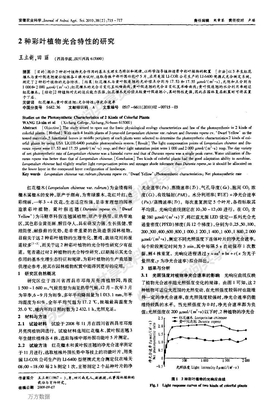 2种彩叶植物光合特性的研究