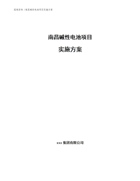 南昌碱性电池项目实施方案参考范文