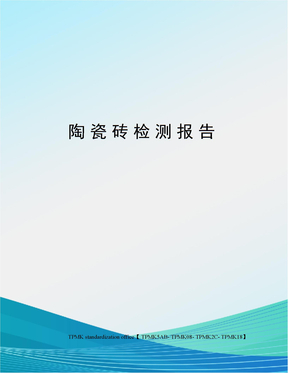 陶瓷砖检测报告