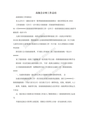 高级会计师工作总结