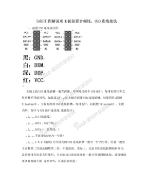 [应用]图解说明主板前置音频线、USB连线接法