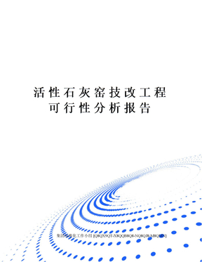 活性石灰窑技改工程可行性分析报告