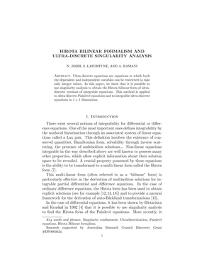 Hirota bilinear formalism and ultra-discrete singularity analysis