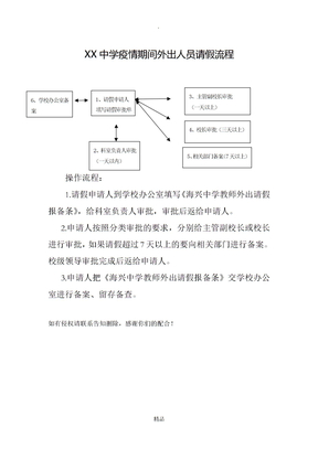 疫情期间教师外出请假流程