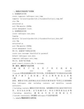 oracle创建用户,分配权限以及建立变空间