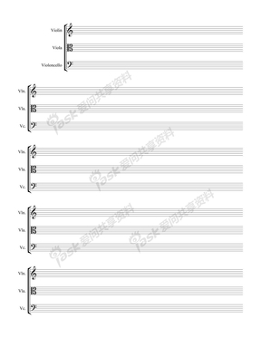 空白五线谱纸 8 string-trio-page-1