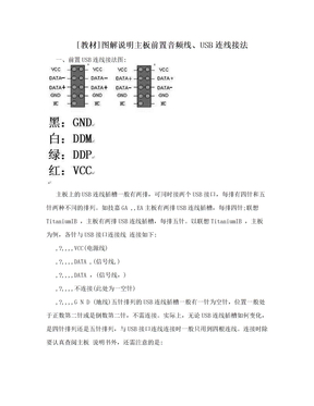 [教材]图解说明主板前置音频线、USB连线接法