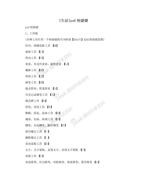 [生活]ps6快捷键