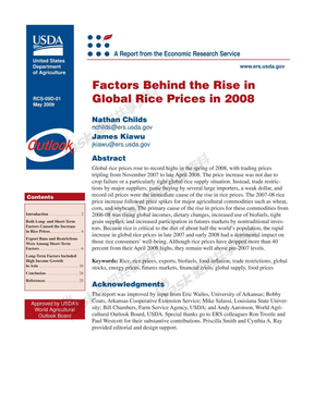 Factors Behind the Rise in Global Rice Prices in 2008  RCS09D01