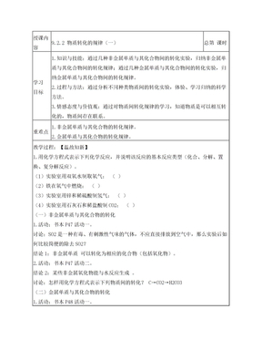 物质转化的规律