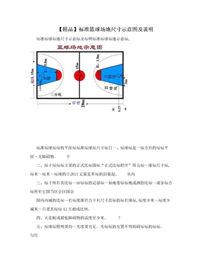 【精品】标准篮球场地尺寸示意图及说明