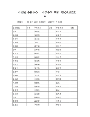 三(4)成绩登记表