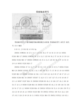 带座轴承型号