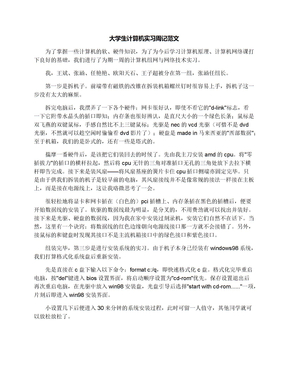 大学生计算机实习周记范文