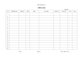 采购计划表