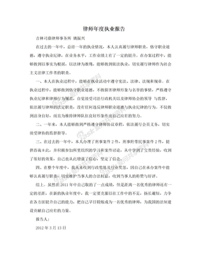 律师年度执业报告