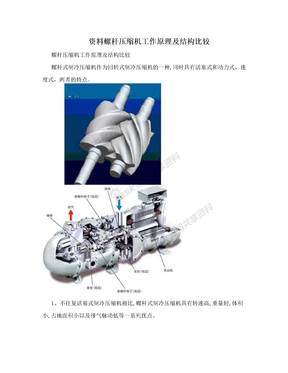资料螺杆压缩机工作原理及结构比较