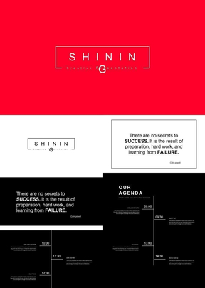 Shinning - Creative Powerpoint Template-99页红黑对比配色商务简介方案汇报ppt模板