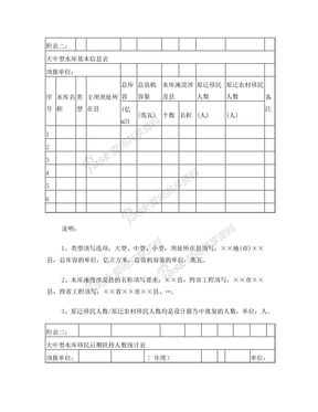 大中型水库基本信息表