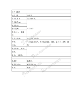 水疗会所每日报表