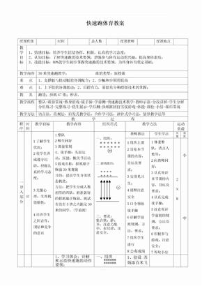 快速跑体育教案