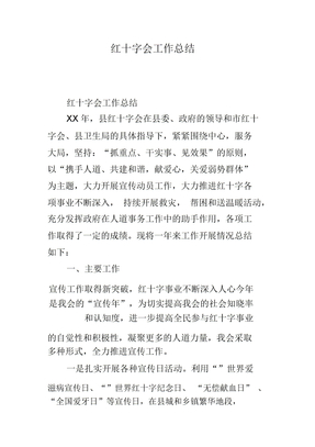 红十字会工作计划
