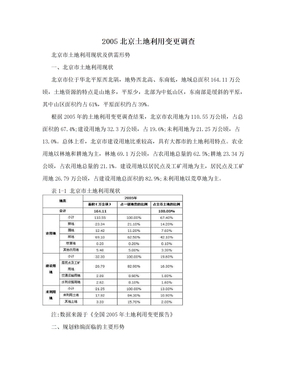 2005北京土地利用变更调查